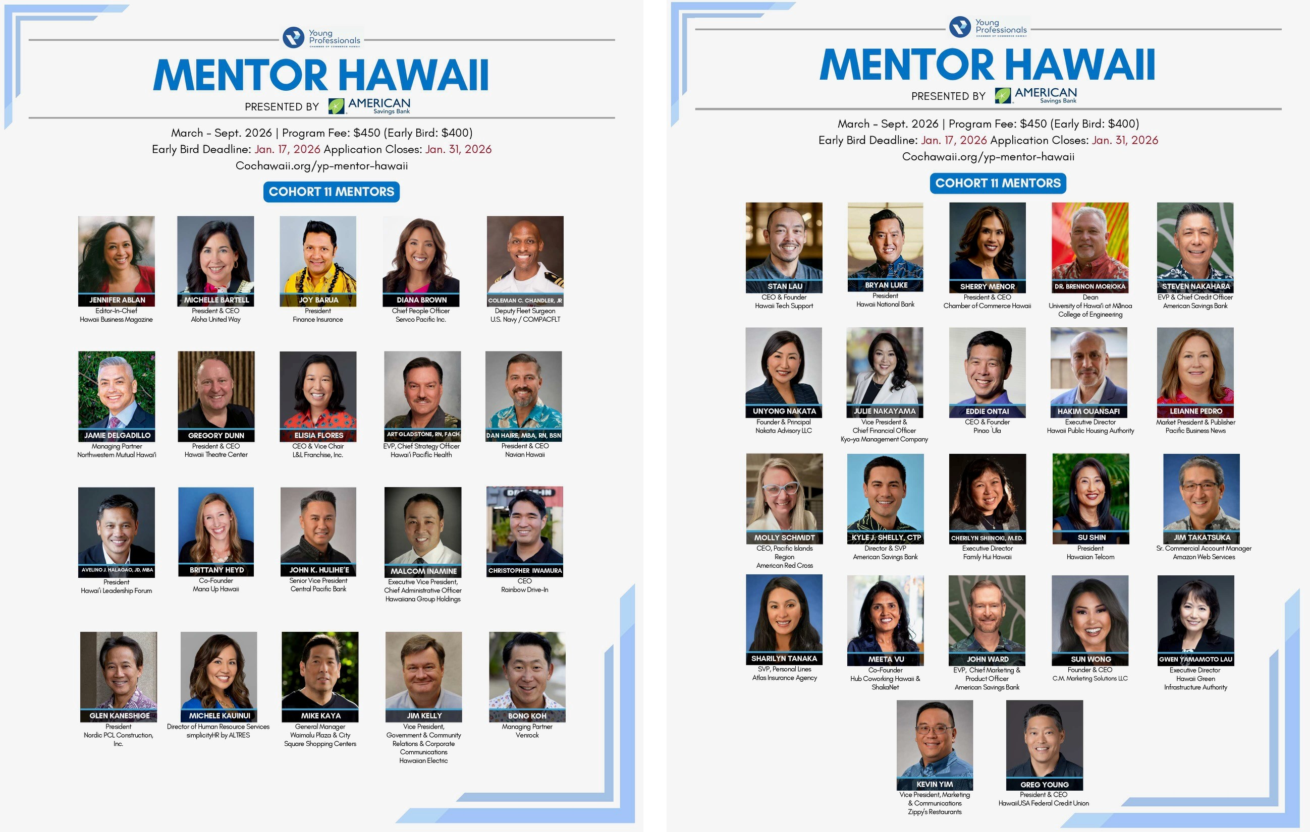 Mentor Hawaii program showcasing leadership development and mentorship opportunities for professionals across Hawaii
